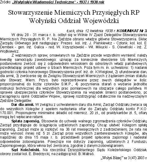KKE 5948.jpg - Dok. Artykuł o stowarzyszeniu mierniczych przysięgłych, „Wołyń Blizej”, nr.3/2005 r.